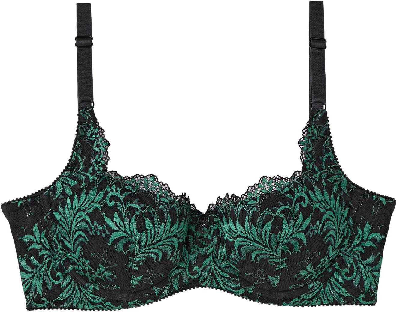 マルコ マキジェリーク ブラジャーショーツセット ブラック×グリーン